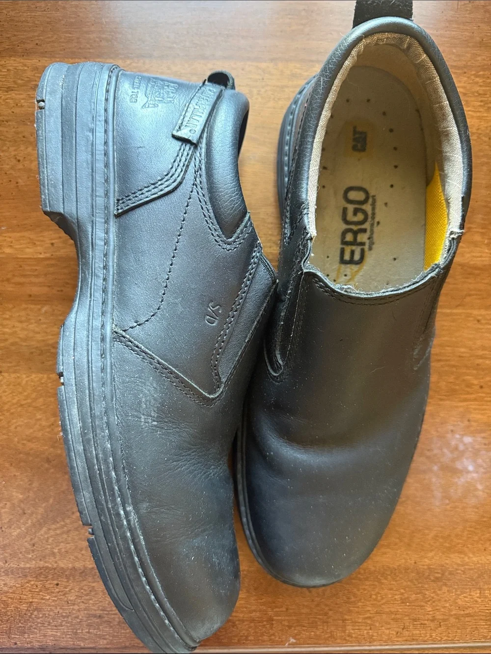 Caterpillar Black Slip-On Steel Toe Shoes Oil Resistant